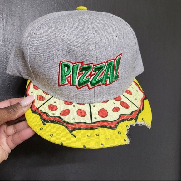 TMNT - SNAPBACK CAP - PIZZA WITH CUT OUT Bite Novelty Hat main image 7
